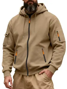 Men's Fleece Lined Half-Zip Hoodie, Waterproof Windproof Warm Elastic Casual Long Sleeve Pullover for Fall & Winter.Mens Clothes Fall Outfits  Hoodie