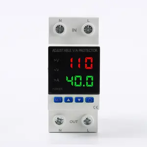 Smart Voltage Protector, 1-40A Adjustable 110V/220V DIN Rail Mount Circuit Breaker, Voltage Monitoring and stabilize, Over Voltage & Low Voltage Cut Off for Comprehensive Home & Equipment Safety