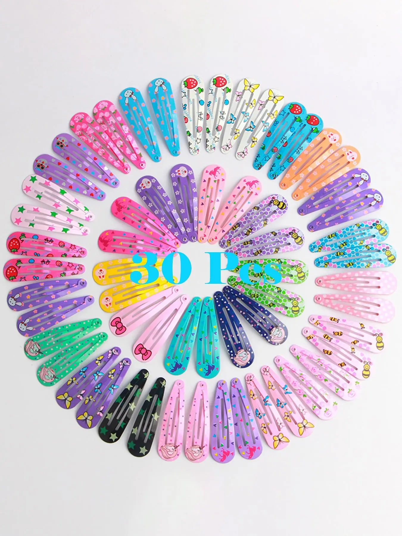 Cute Butterfly & Star & Strawberry & Bowknot Print Hair Clips, Colorful Bb Clips for Girls, Fashion Hair Accessories Set for Party, Daily Clothing Decor, Barrettes, Hair Accessory Set