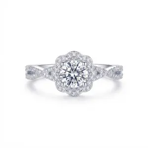 [EVA Jewelry] Cinderella 925 Sterling Silver Synthetic Moissanite Ring