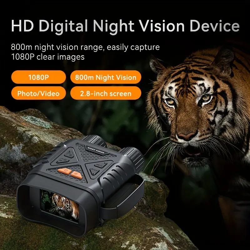 10x Night Vision Device for Hunting,Infrared Night Vision Binoculars with Rechargeable Battery,Anti-Shake Motion Detection for Camping/Outsdoor