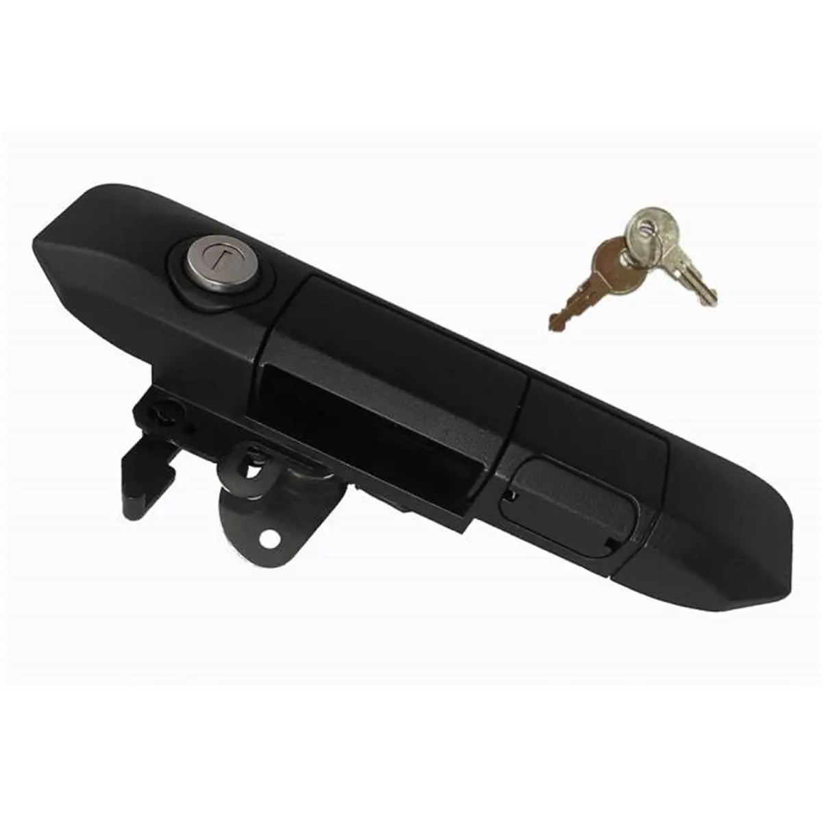 Pop & Lock POPPL5500 Black Secure Tailgate Lock - Full Handle Replacement for 2005-2015 Tacoma, Hardened Steel Construction, 2 Keys, Cargo Safe, Easy Mounting, OEM Look, Theft Prevention, Fits With or Without Backup Camera