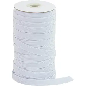 Flat Elastic Band for Sewing, 1/2 Inch 50 Yards High Elasticity White Elastic Cord Elastic Rope Knit Elastic Spool for Sewing DIY Crafts(White,1/2 Inch * 50 Yard) DHAIQC