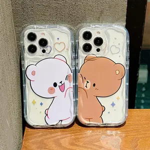 Cute Cartoon Bear Pattern Phone Case, 2 Counts Decorative Phone Protector Cover, Phone Accessories Compatible with iPhone 16 15 14 13 12 11 Pro Max