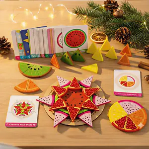 Wooden Fruit Cutting Puzzle Toy, Creative Fruit Tray Playset, Logic Training Desktop Game, Color Shape Classification, Boys Girls Gift