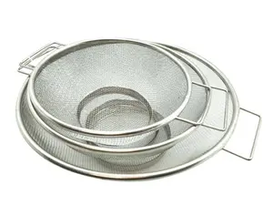 Stainless Steel Mesh Strainer Set 3 Piece Kitchen Sieve 7 8 10 Inch