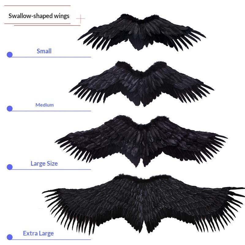 Angel Wings White Feather Swallow-Shaped for Adult Children Halloween Props Bride Flower Girl Costume Party Accessories