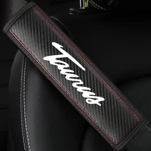 Ford Taurus Seat Belt Shoulder Cover, PU Leather & Carbon Fiber Stripes, Enhances Driving Comfort, Car Interior Decoration, Available in 1pc/2pcs
