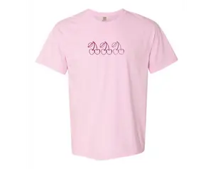 Embroidered Coquette Cherry Tshirt, Embroidered Tshirt