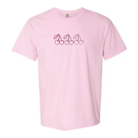 Embroidered Coquette Cherry Tshirt, Embroidered Tshirt
