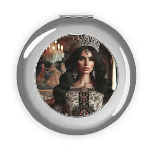 Compact Travel Mirror with Elegant Design, Portable Makeup Mirror, Gift for Her, Bridal Gift, Chic Handheld Mirror