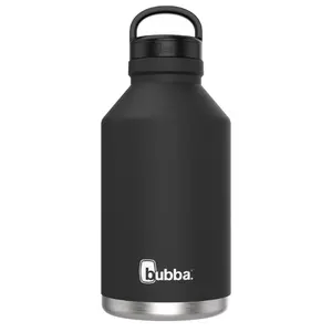 bubba Growler Stainless Steel Water Bottle Wide Mouth Rubberized Licorice, 64 fl oz.