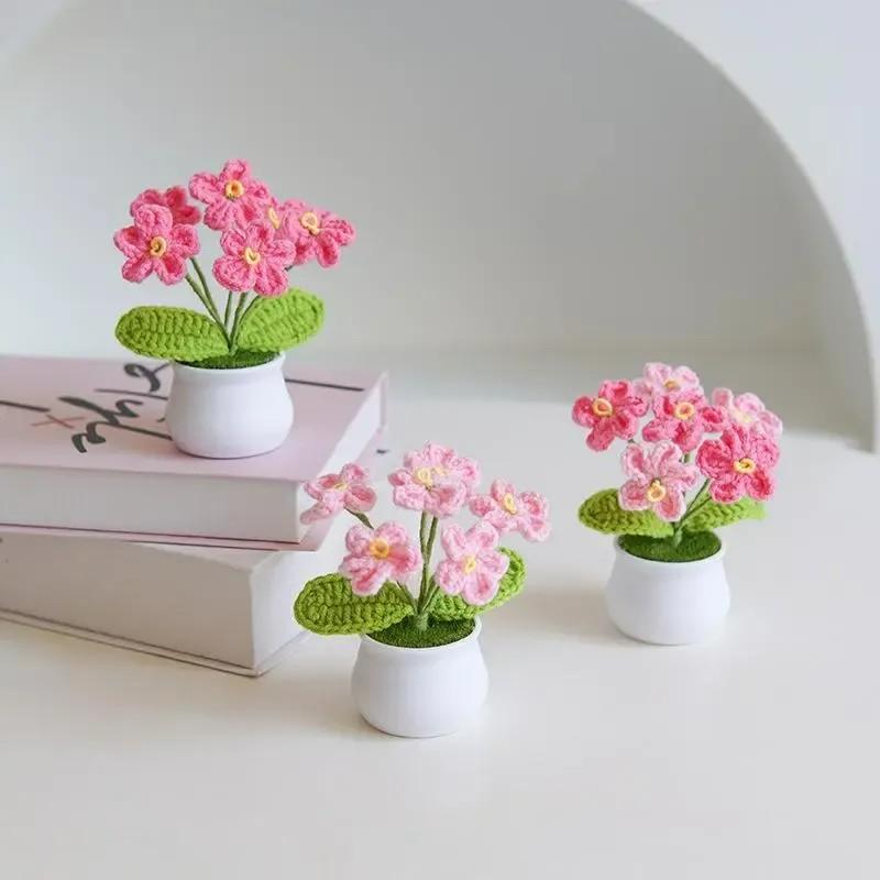 Handmade Crochet Flower Plant (1 Count), Cute Artificial Floral Decor, Perfect for Home, Party and Wedding Decoration