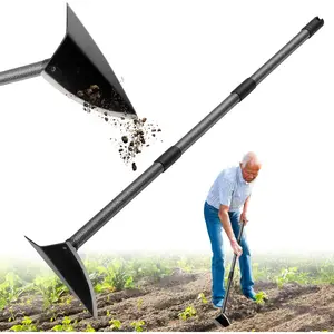 Garden Hoe, Heavy Duty Trenching Hoes with 72 Inch Long Handle,  Edge Triangle Weeding Hoe Garden Tools for Weeds Removal,Cultivating,Digging,Loosen Soil, Trenching, Landscaping Manual Weeder