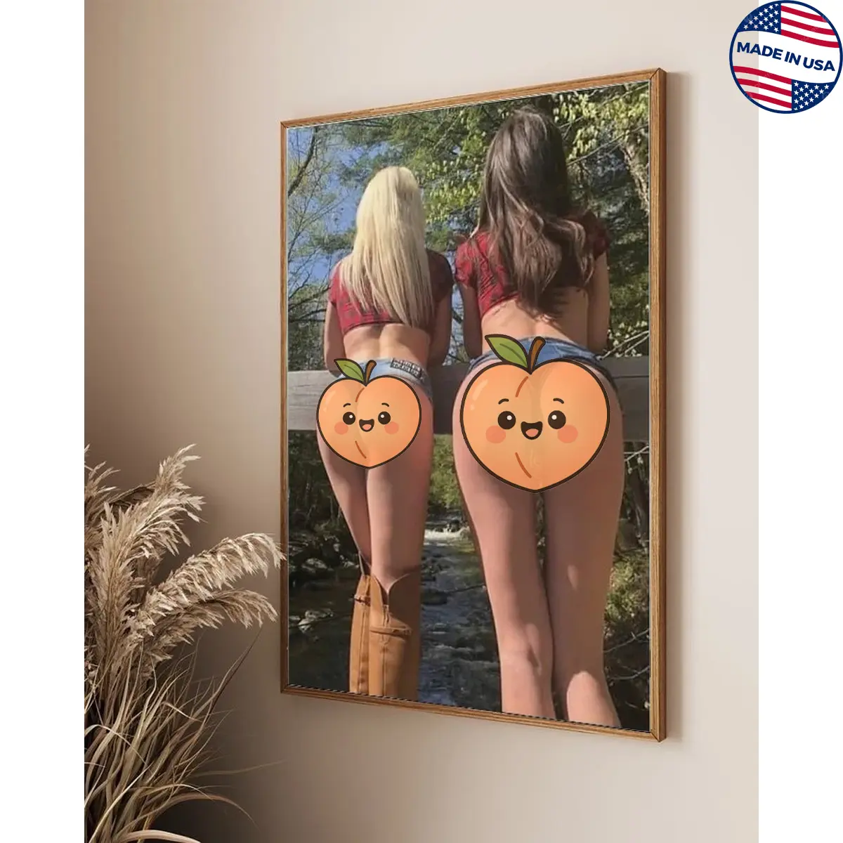 [Canvas Material With Frame] Sexy Bikini Girl Poster Big Butt Print Wall Art Poster Artwork Gift