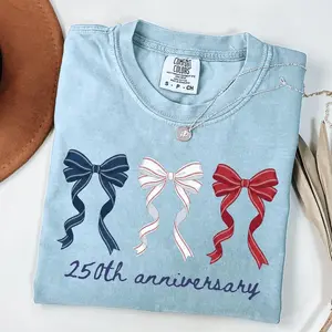 Comfort Colors 250th Anniversary Shirt, Coquette USA Tee, Cute 4th of July Shirt, Patriotic Summer T-Shirt, America 1776 Top