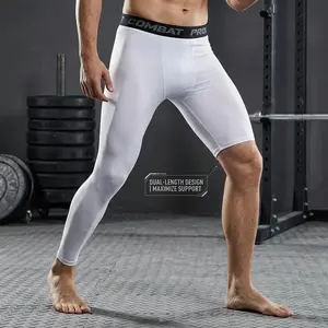 Men's Basketball Single Leg Tight Sports Pants - Compression Athletic Base Layer Underwear for Training Workout Gym Running Cycling Performance Active Wear