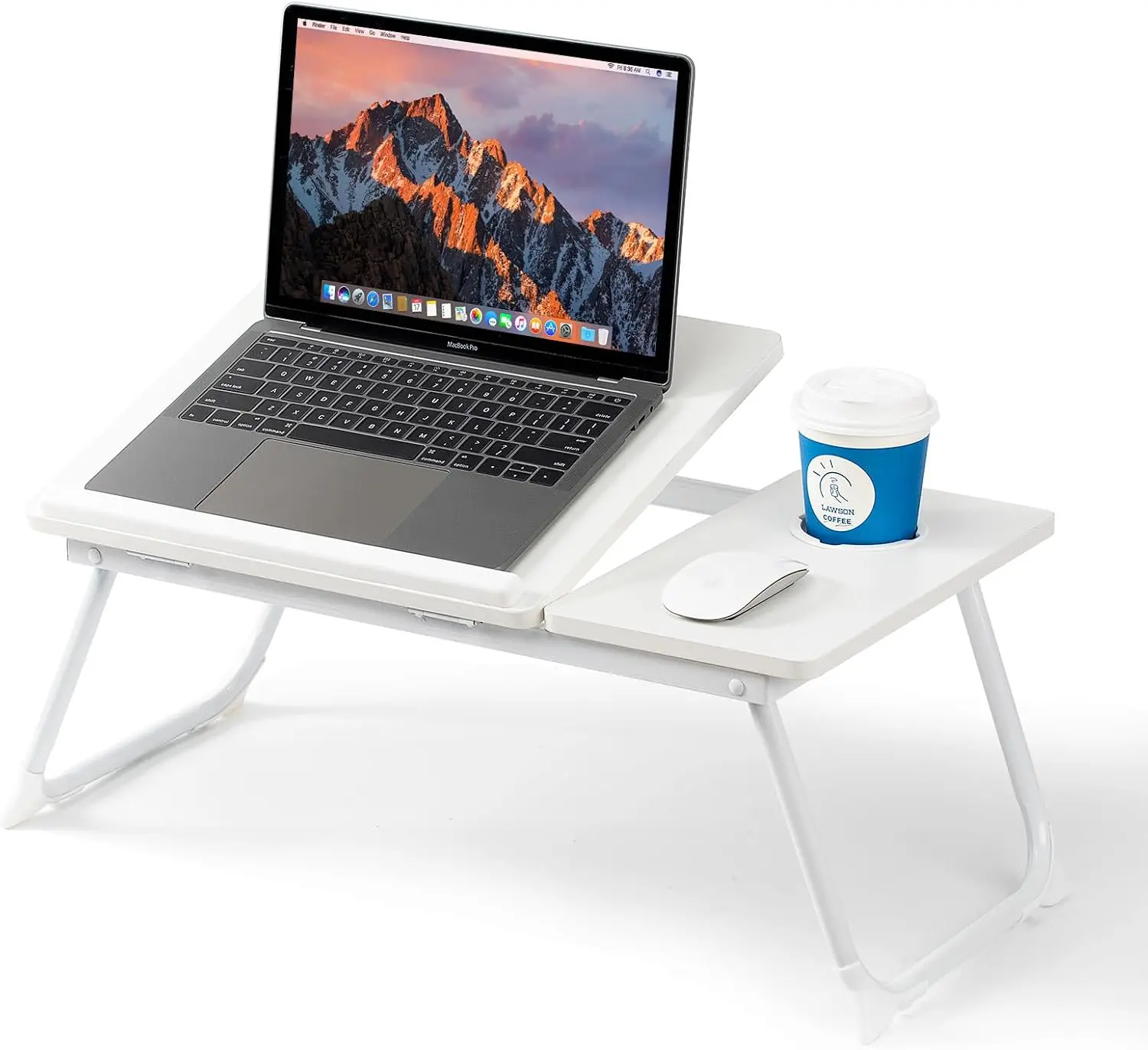Laptop Desk for Bed Couch, Adjustable Foldable Bed Table with Cup Holder | Breakfast Serving Tray, Portable Laptop Lap Desk Stand for Working Reading Writing Eating Gaming in Bed Sofa Floor