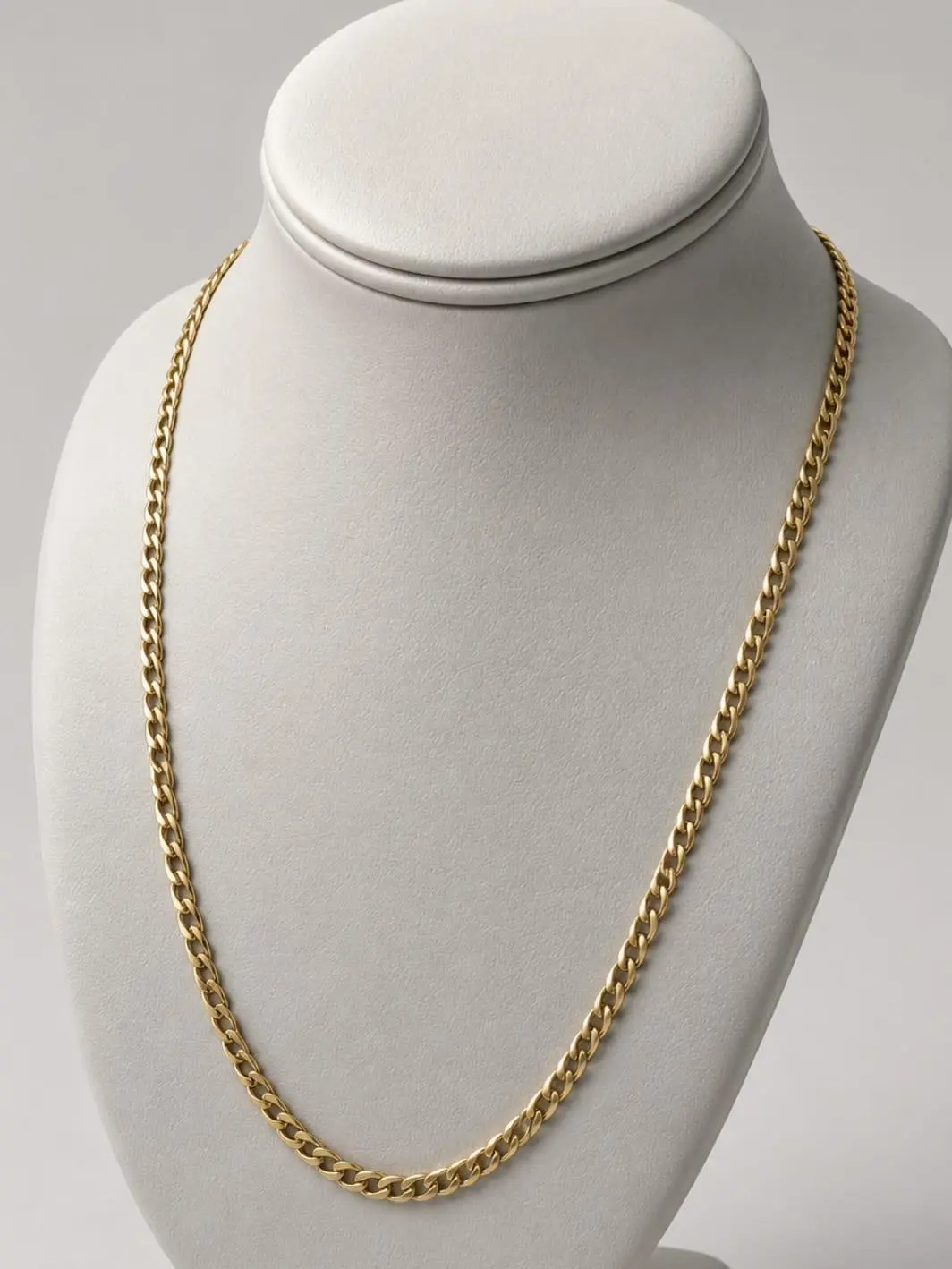 10k Gold Cut Shine Necklace, 3.3mm Costume Jewelry, Everyday Wear Accessory for Simple Look