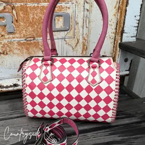 Pink Checkered Speedy Bag
