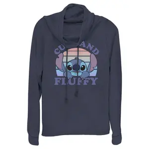 Junior's Lilo & Stitch Cute and Fluffy Cowl Neck Sweatshirt