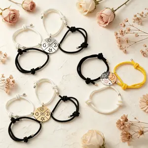 BFF Magnetic Bracelets Set for 3/4, Sun Moon Star Friendship Bracelets for 4, Cute Best Friend Bracelets for 4, Forever Best Friends Jewelry Gifts