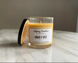 Ginger & Spice Scented Candle, Basic Wax Scented Candle for Home Decor