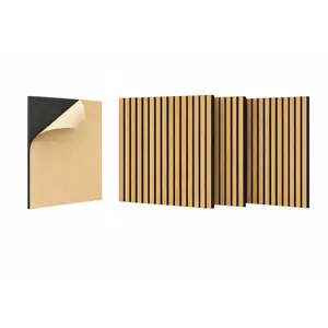 Acoustic Wall Panels 4 Pack ,Covers 15 Sq Ft - 0.71"x23.62"x23.62" Self-Adhesive Walnut Soundproof Panels for Home Office & Recording Studio