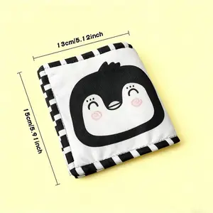 My First Black and White High Contrast Soft Book for Baby, Infant Tummy Time Cloth Book Toys, Black and White Baby Cards, Folding Early Learning Educational Activity Cloth Book Suitable for Boys Girls Toddler, Toddler Busy Book, Preschool Busy Books
