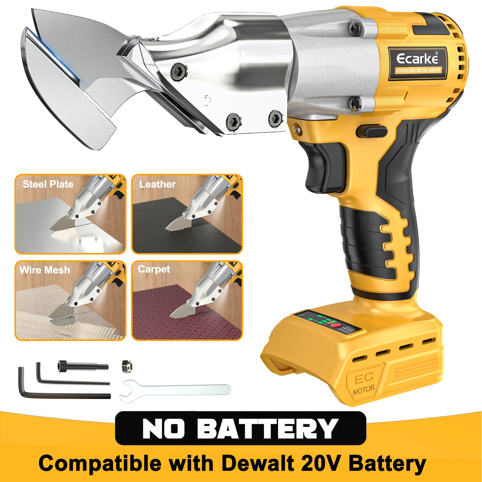 Sheet Metal Cutter for Dewalt 20v, Battery Not Included, Sheet Metal Nibbler - 221 Ft-Lbs Torque Metal Shears - Cuts 18GA Material for Steel, Leather & Carpet - with 360 Degree Pivoting Head fathersdaygift