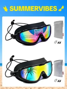 Aegend Swim Goggles, Bungee Strap, No Leaking, Anti-Fog, Quick-Adjust Swimming Goggles for Youth and Adults summervibes