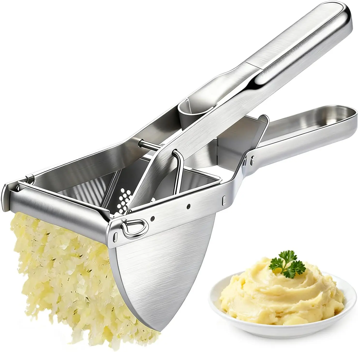 Large 22oz Potato Ricer, Stainless Steel Heavy Duty Masher, Detachable for 360° Cleaning, Ergonomic Comfort Grip, Make Restaurant-Style Mashed Potatoes At Home