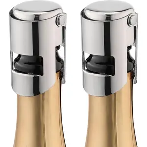 Champagne Stoppers Stainless Steel, Prosecco Bottle Stopper with  Grade ,  Champagne Cork & Saver, Leak proof Keep  (, 2 Pack)