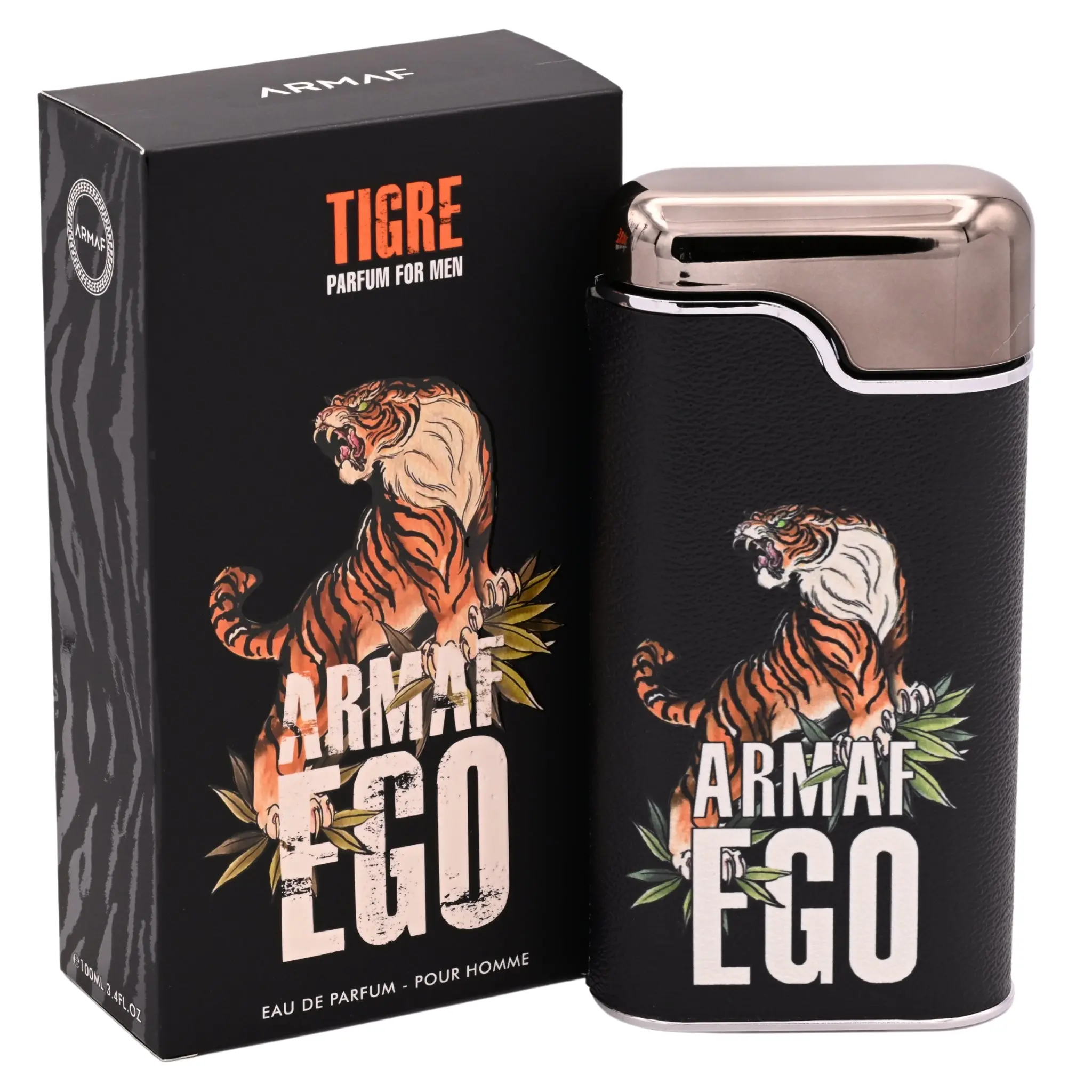 Armaf Ego Tiger Vanilla EDP for Men, 3.4 oz Aromatic Woody Fragrance Spray with Aquatic, Oakmoss, Amber, Patchouli, Jasmine, Musk, Ambergris Notes – Woody Amber Musky Scent, Pineapple, Unique Scent, Vanilla Scents