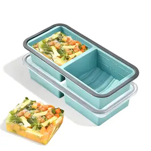 Large Silicone Ice Tray with Lid, Makes 8 Perfect Cups, Oven and Dishwasher Safe, Ideal for Soup and Meal Prep, Ice Cube Tray