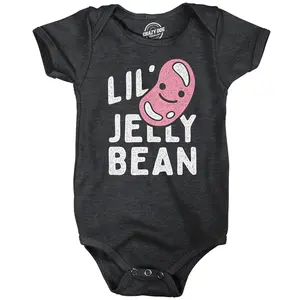 Lil Jelly Bean Baby Bodysuit Funny Sarcastic Candy Graphic Novelty Jumper for Infants Funny Baby Onesies Funny Sarcastic Onesie Novelty Onesie Black -