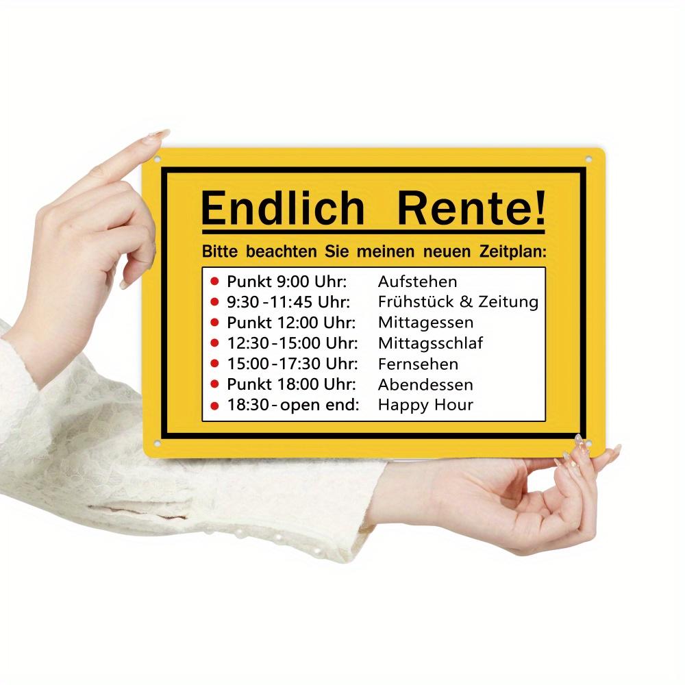 Vintage Retirement Timetable Metal Tin Sign - Perfect Wall Art Decor Gift for Family, Friends & Colleagues, 7.9 x 11.8 Inches