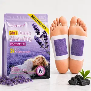 Lavender Scented Foot Pads 24 PCS, Easy Stick-On Foot Patch Set, Soft Adhesive Pads with Resealable Pack for Home & Travel