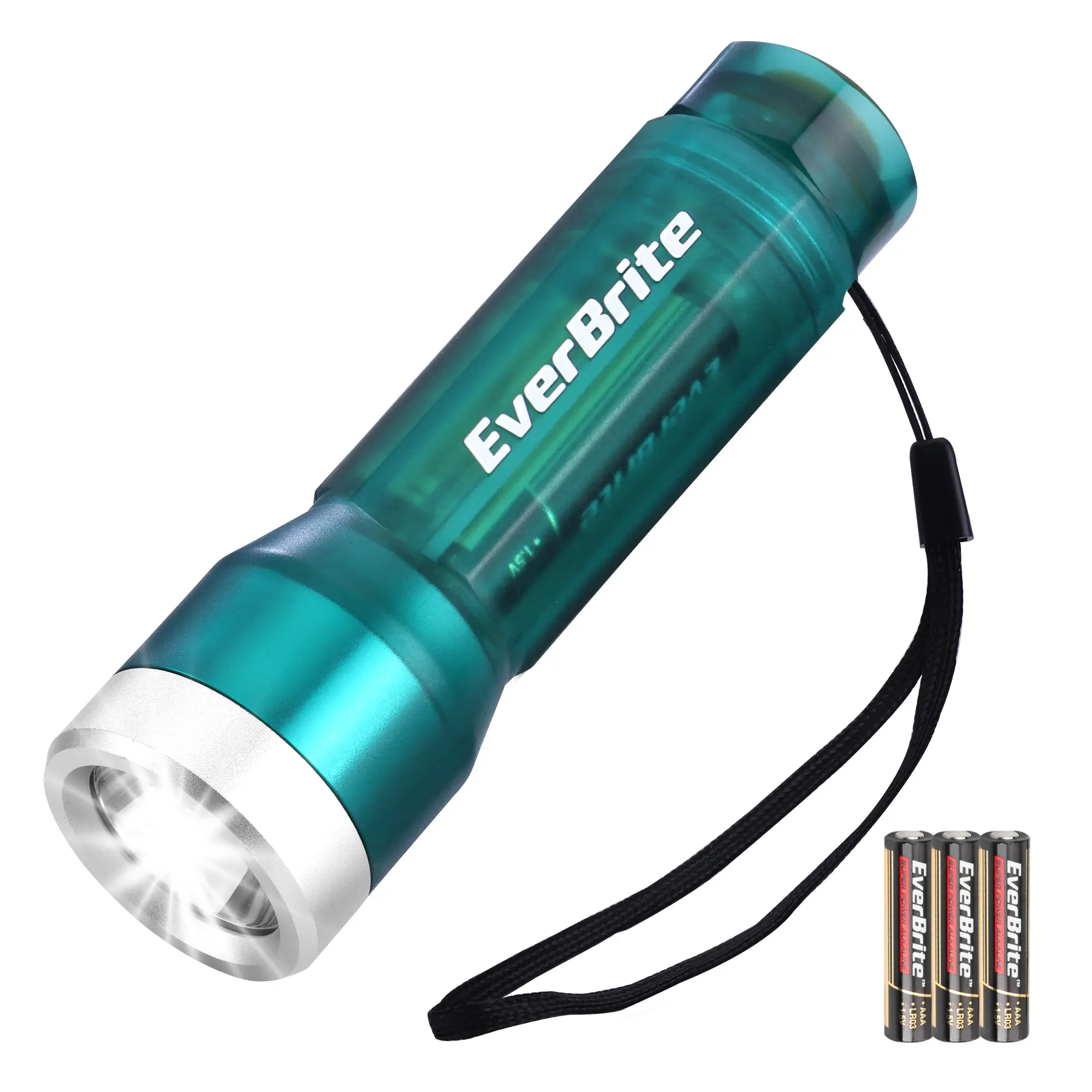 #fathersdaygift EverBrite Mini Flashlight, LED Flash Light with 3 Modes, 3 AAA Batteries Included, Water-Resistant Small Flashlight for Emergencies and Camping, Blue,1 Pack