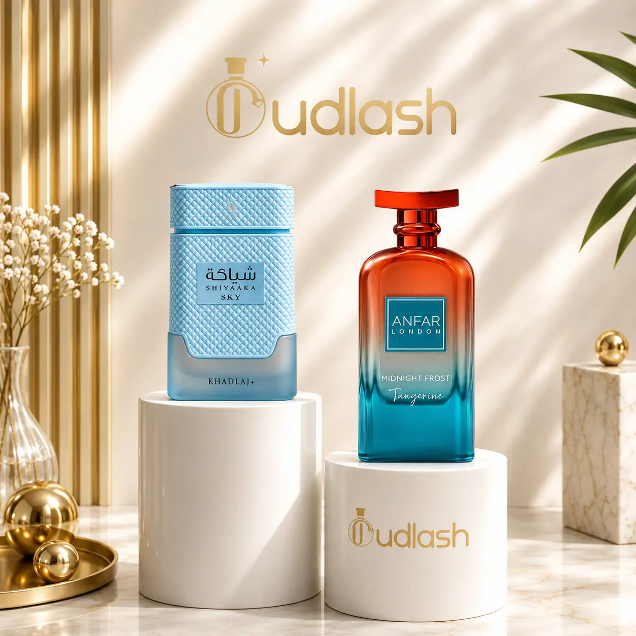 Oudlash Bundle | Shiyaaka Sky + Midnight Frost Tangerine | Unisex Fragrance | 100 ML - 3.4 OZ | Eau De Parfum | Verbena, Bergamot, Mandarin