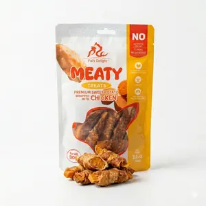 Pal's Delight Premium Chewy Chicken-Wrapped Sweet Potato Dog Treats - All Natural, Grain-Free, Universal General Health Rewards for All Ages Dogs (Up to 24 Months), 3.5oz (100g)