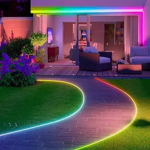 Neon LED Strip Light with Remote Control, Bluetooth-compatible Music Sync, Customizable Color, Waterproof Outdoor Use, Ideal for Bedroom Wall Decor