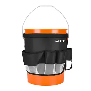 Bucket Tool Organizer, 5 Gallon Garden Bucket Tool Bag, Waterproof Bucket Storage Caddy with Mesh Pocket, Versatile for Car Wash Suppliers, Gardening Tools, Fishing Gear, Fit 3.5 to 5 Gallon Buckets