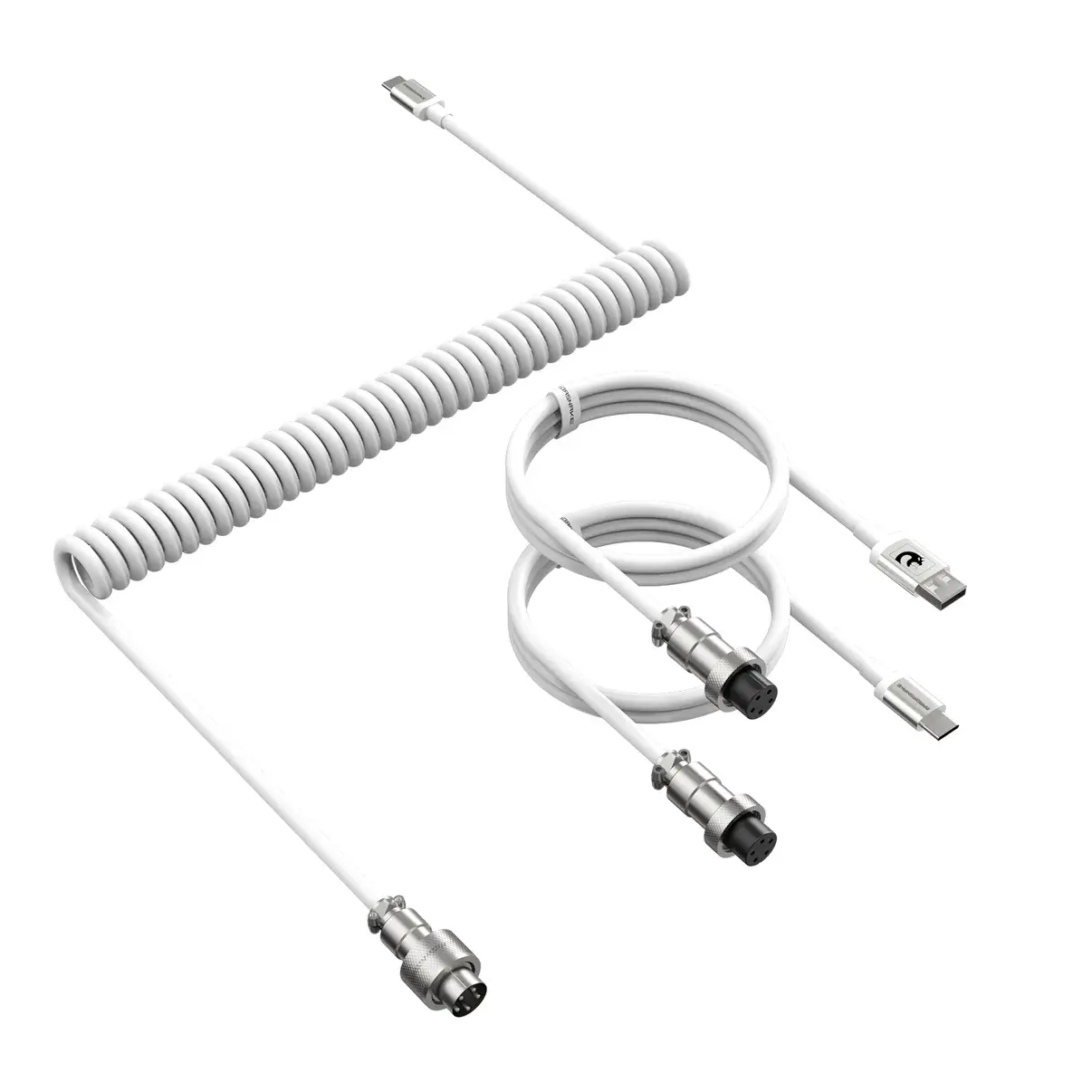 MAMBASNAKE C04 Coiled USB C Cable 2 in 1 USB-A to Type-C & Type-C to Type-C with Double Sleeve TPU for PlayStation Xbox Keyboard Mouse USB Flash Drive Printer