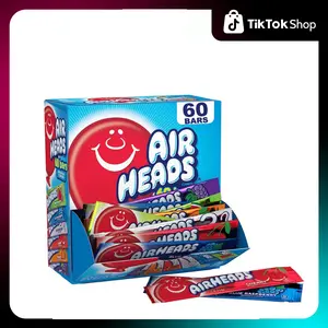 Airheads Candy Bars, Variety Bulk Box, Chewy Full Size Fruit Taffy, Gifts, Holiday, Parties, Concessions, Pantry, Non Melting, Party, 60 Individually Wrapped Full Size Bars