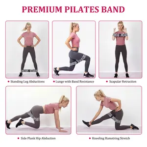 6-Pack Fabric Resistance Bands Set, Non-Slip Exercise Loops for Legs and Glutes, Heavy/Medium/Light Workout Bands for Home Gym, Strength Training & Pilates