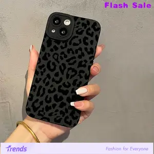 Black Leopard Graphic Protective Phone Case For IPhone 11/12/13/14/12 Pro Max/15/XS Max/X/ Plus, Gift For Birthday, Girlfriend, Boyfriend