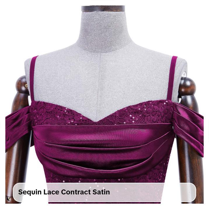 Women's Golden Elegant Sequin Lace Spaghetti Straps Ruffle Tight Split Womenswear Formal Satin Maxi Dress for Evening Party Prom Banquet Formal Prom Gala Special Events