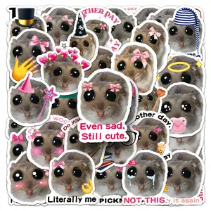 50pcs Big-Eyed Realistic Hamster Stickers, Suitable for Scrapbooks, Diaries, Laptops, Water Bottles, Cars, Etc. A Gift with A Positive Message, Based on A Belief-based Design.