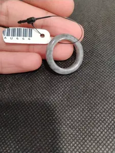 Natural Grade A Jadeite Jade Ring | Authentic Burmese Jade Band | Slate Grey | Size US 9